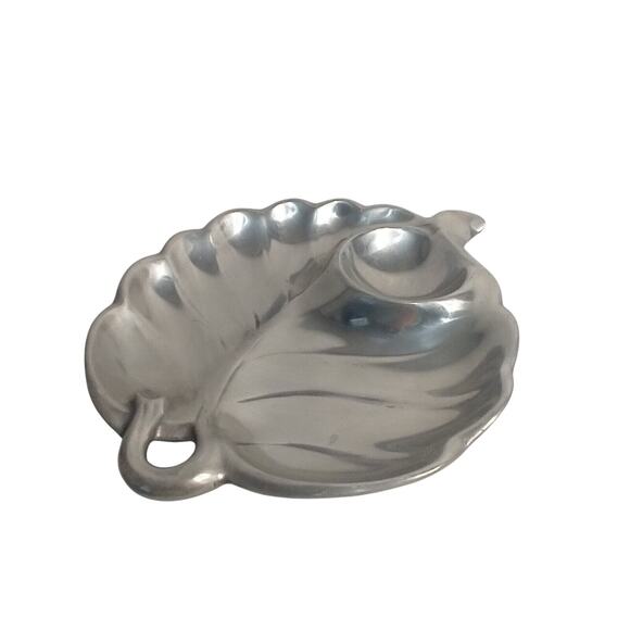 Vintage Cast Craft Leaf Chip & Dip Tray 14"x11" Columbia PA Aluminum - Picture 8 of 10